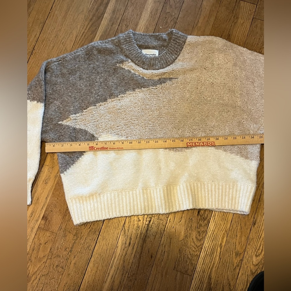 Abercrombie&Fitch Crewneck Sweater Extra Large Neutral Colors Soft Relaxed Fit - Picture 4 of 10
